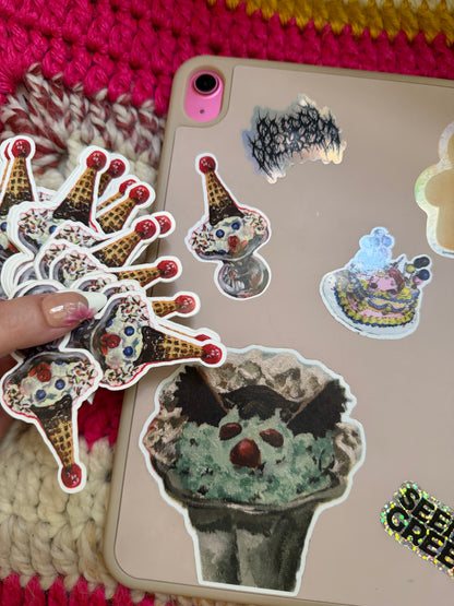 Conehead sundae sticker