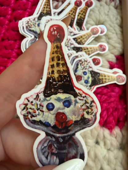 Conehead sundae sticker