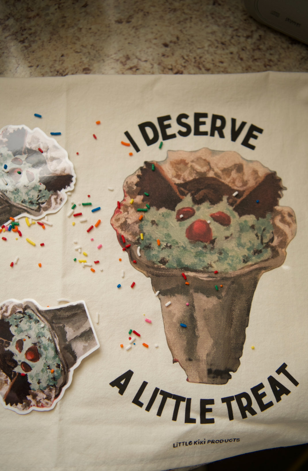 Ice Cream Guy Tea Towel