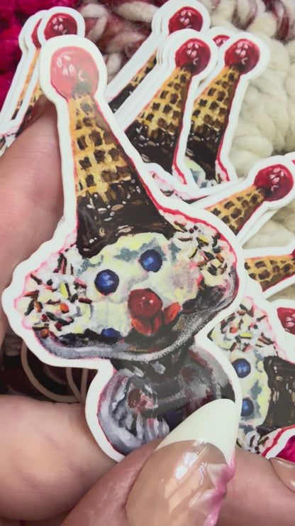 Conehead sundae sticker